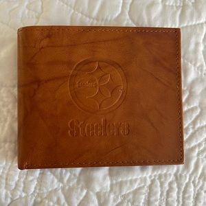 NFL Pittsburgh Steelers Brown Embossed Genuine Leather Wallet